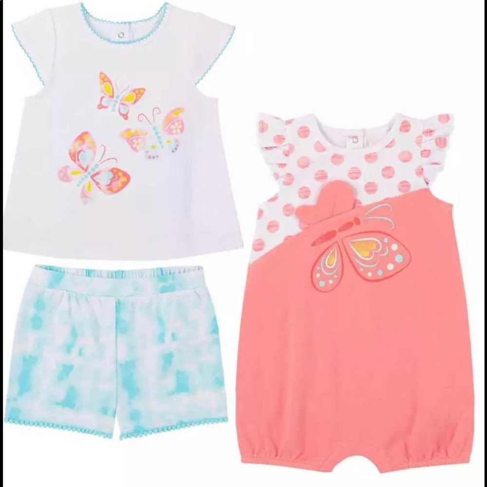 Baby Girl's 3-pcs Romper Set - size 3 month